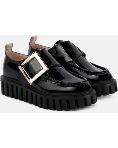 Roger Vivier Viv' Go-thick Patent Leather Platform Loafers - Black