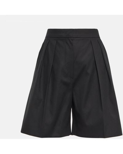 Max Mara Comma Cotton-blend Shorts - Black