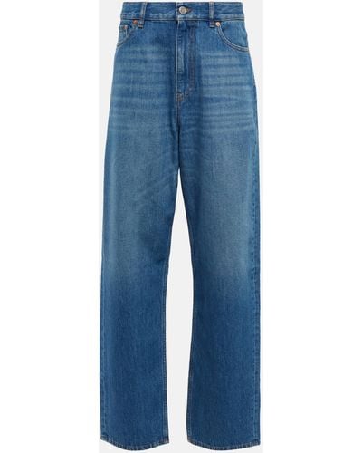 Valentino Low-rise Straight Jeans - Blue