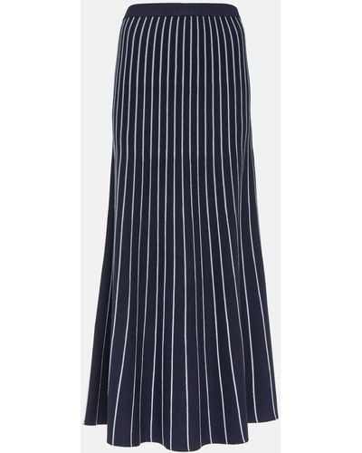Gabriela Hearst Phelan Striped Wool And Silk Maxi Skirt - Blue