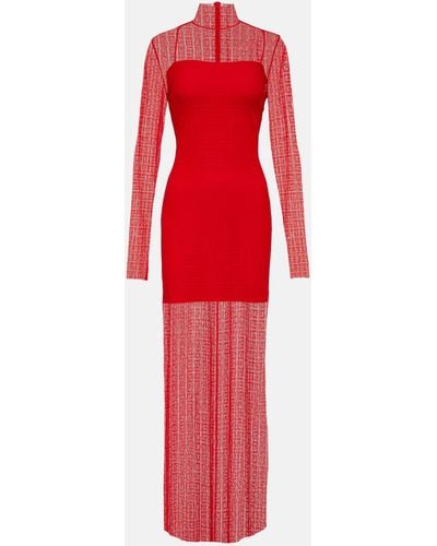 Givenchy 4g Lace Maxi Dress - Red