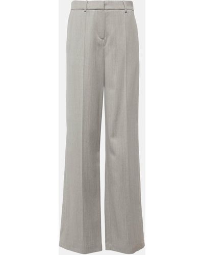 Magda Butrym Mid-rise Wool Straight Pants - Grey