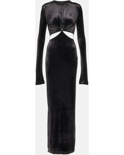 Nensi Dojaka Cutout Velvet Maxi Dress - Black