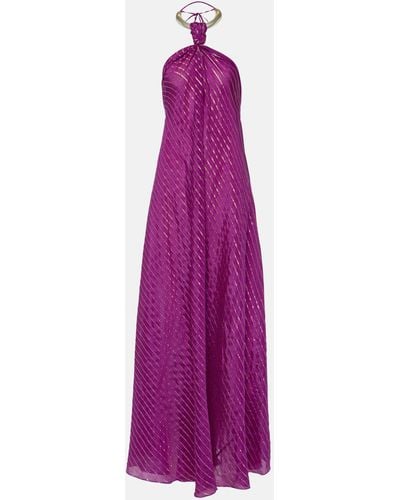 Johanna Ortiz Silk-blend Maxi Dress - Purple