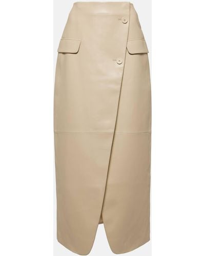 Frankie Shop Nan Faux Leather Maxi Skirt - Natural