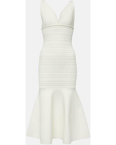 Victoria Beckham Jersey Midi Dress - White