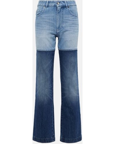 Peter Do Patchwork High-rise Straight Jeans - Blue