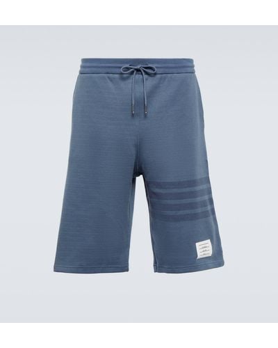 Thom Browne 4-bar Cotton Shorts - Blue