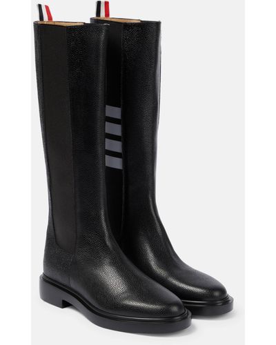 Thom Browne Leather Knee-high Boots - Black