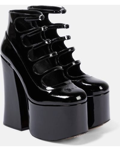 Marc Jacobs Kiki Patent Leather Platform Ankle Boots - Black