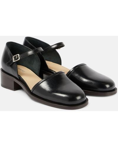 Lemaire Leather Mary Jane Pumps - Black