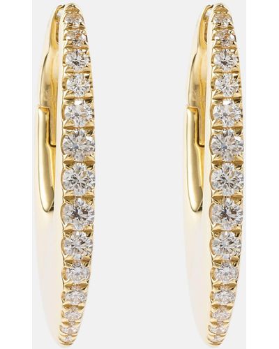 Melissa Kaye Lulu Medium 18kt Gold Hoop Earrings With Diamonds - Metallic