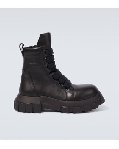 Rick Owens Jumbo Laced Leather Boots - Black