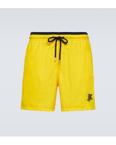 Vilebrequin Moka Embroidered Swim Trunks - Yellow