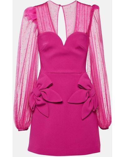 Rebecca Vallance Lilah Embellished Crepe Minidress - Pink