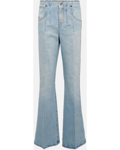 Victoria Beckham Bleached Denim Jeans - Blue