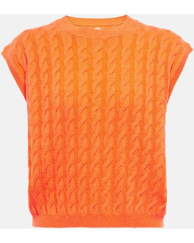 Jardin Des Orangers Cable-knit Cashmere Sweater Vest - Orange