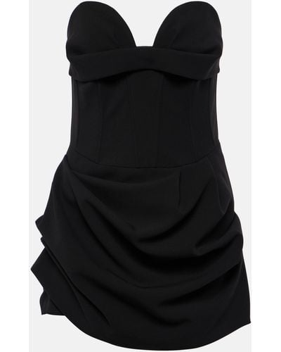 Magda Butrym Draped Asymmetric Bustier Dress - Black