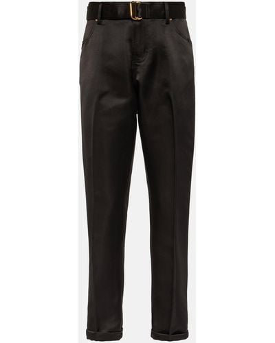 Tom Ford Silk Straight-leg Pants - Black