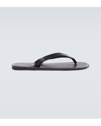 AURALEE Leather Thong Sandals - Black