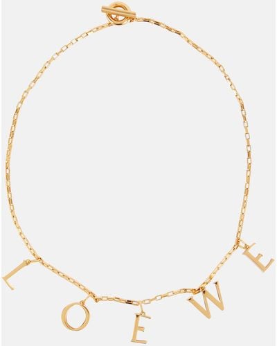 Loewe Logo Sterling Silver Necklace - White