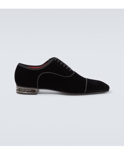 Christian Louboutin Greggyrocks Velvet Oxford Shoes - Black