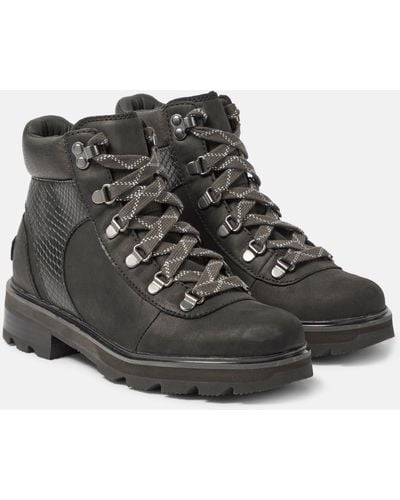 Sorel Lennoxtm Hiker Stkd Leather Hiking Boots - Black