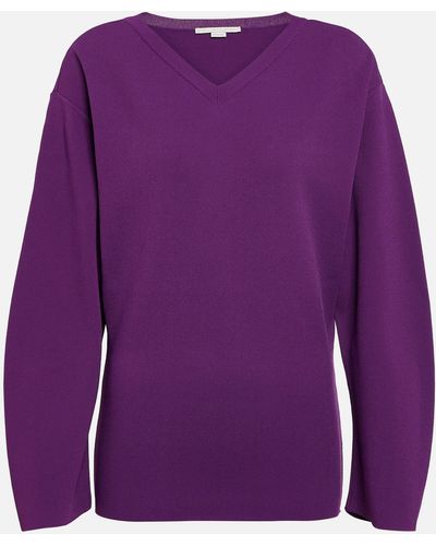 Stella McCartney Oversized Stretch Jersey Sweater - Purple