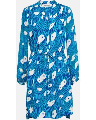 Diane von Furstenberg Printed Minidress - Blue