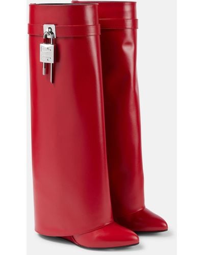 Givenchy Shark Lock Boots - Red