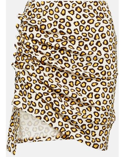 Rabanne Leopard-print Jersey Miniskirt - White
