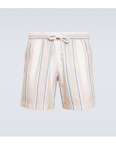 Commas Striped Swim Shorts - White