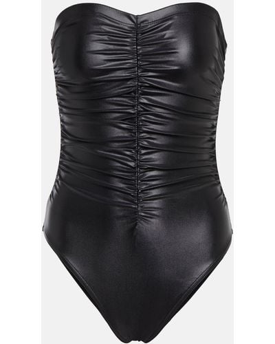 Karla Colletto Basics Ruched Bandeau Swimsuit - Black