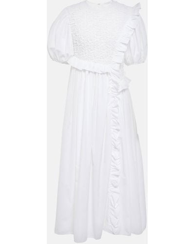 Cecilie Bahnsen Chloe Ruffled Smocked Midi Dress - White