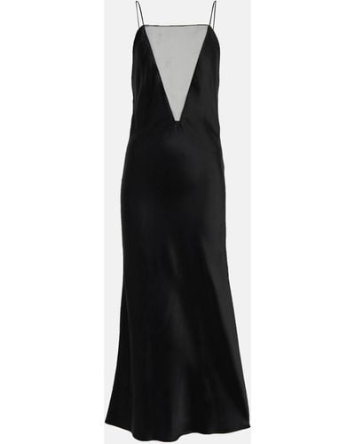 Stella McCartney Satin Slip Dress - Black
