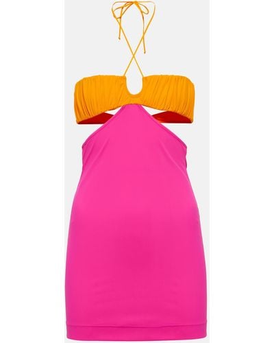 Nensi Dojaka Cutout Cotton Minidress - Pink