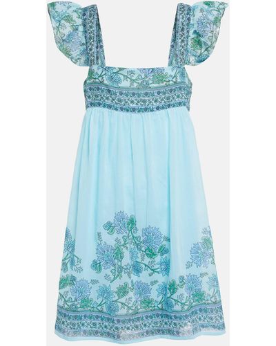 Juliet Dunn Printed Cotton Dress - Blue