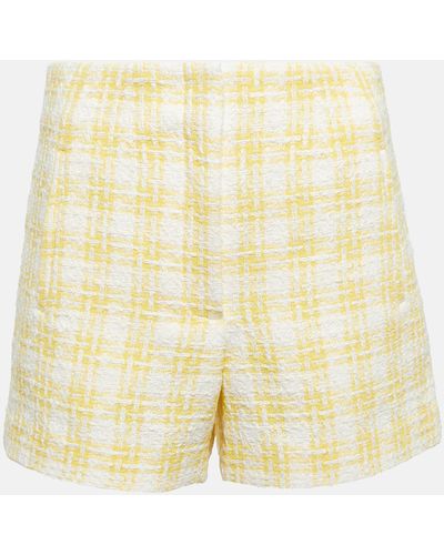 Veronica Beard Jazmin Gingham Tweed Shorts - Yellow