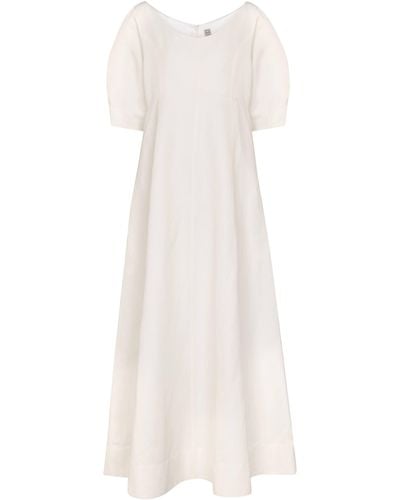 Totême Linen And Cotton-blend Midi Dress - White