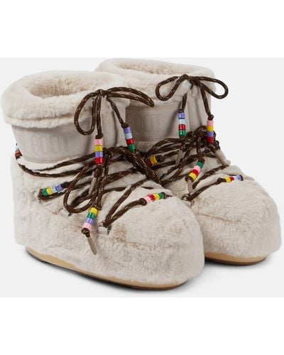 Moon Boot Icon Low Faux-fur Snow Boots - Natural