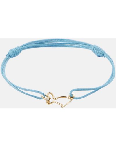 Aliita Conejito Brillante 9kt Gold-trimmed Bracelet With Diamond - Blue