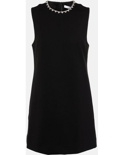 Area Embellished Heart Jersey Minidress - Black