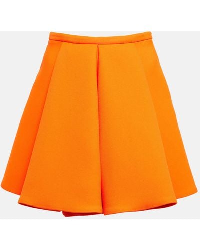 Versace Pleated Twill Miniskirt - Orange