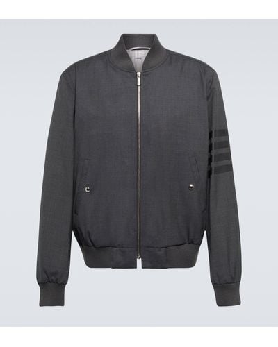 Thom Browne 4-bar Wool Blouson Jacket - Grey