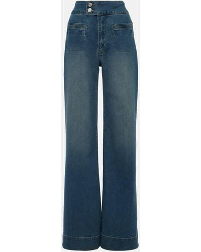 FRAME Le Hardy High-rise Wide-leg Jeans - Blue