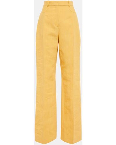 Jacquemus Le Pantalon Sauge Flared Pants - Yellow