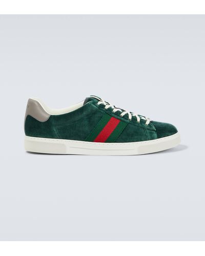 Gucci Ace Sneaker With Web - Green