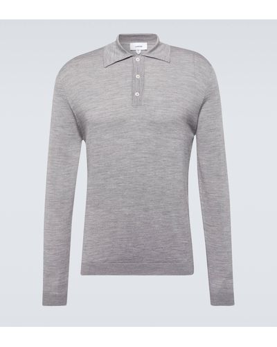 Lardini Wool-blend Polo Sweater - Grey