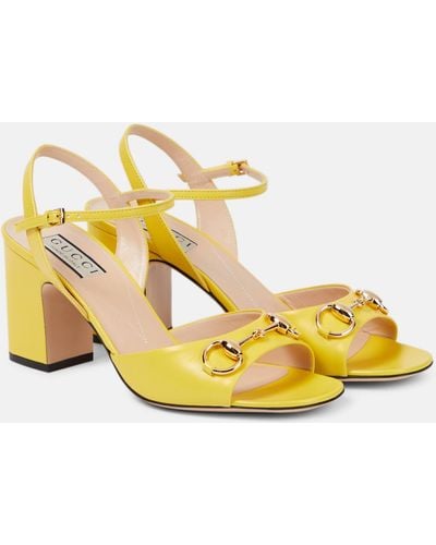 Gucci Horsebit Leather Sandals - Yellow