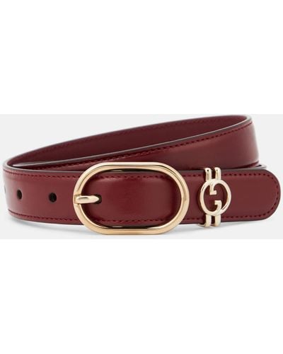 Gucci Interlocking G Leather Belt - Red